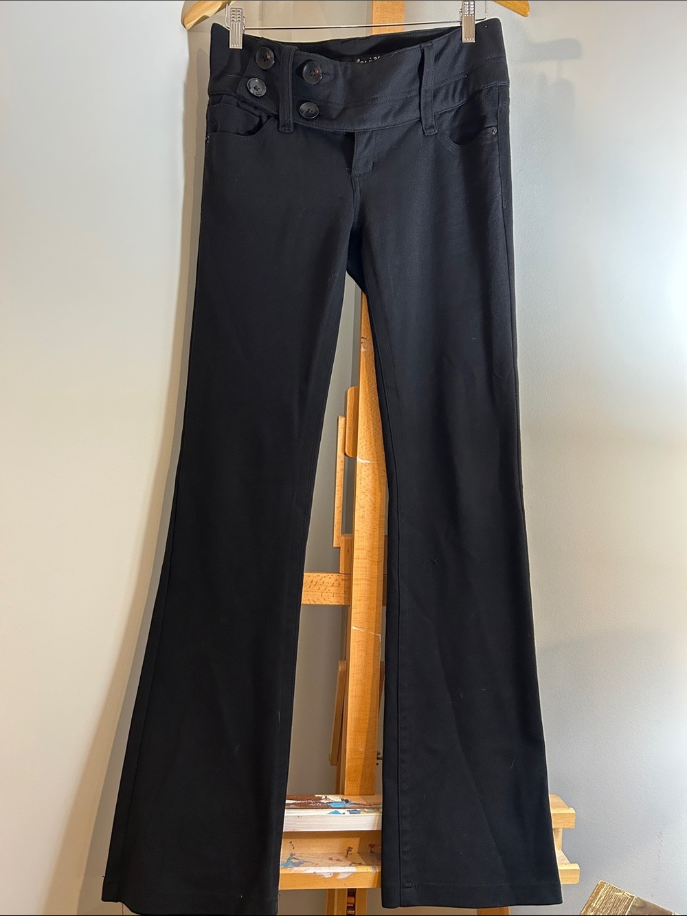 VINTAGE Y2K Foxy Jeans LOW RISE Black Flare Pant